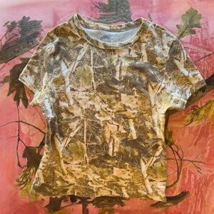women's camouflage camo print cotton short sleeve t shirt / tee top